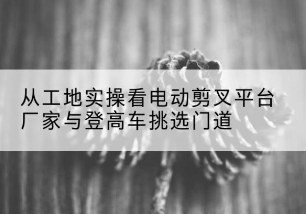 天山电动剪叉升降平台厂家-从工地实操看电动剪叉平台厂家与登高车挑选门道